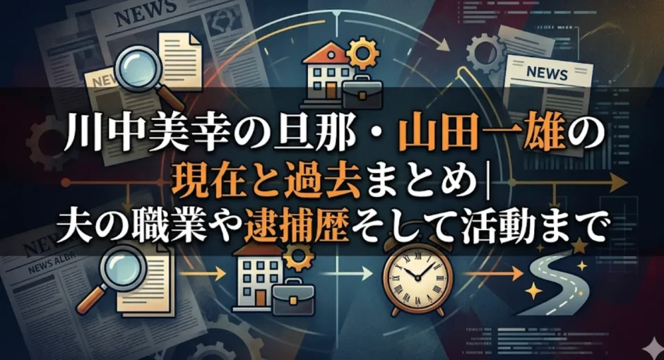 川中美幸の旦那・山田一雄の現在と過去まとめ｜夫の職業や逮捕歴そして活動まで