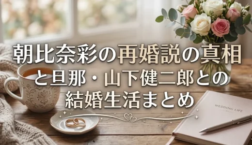 朝比奈彩の再婚説の真相と旦那・山下健二郎との結婚生活まとめ