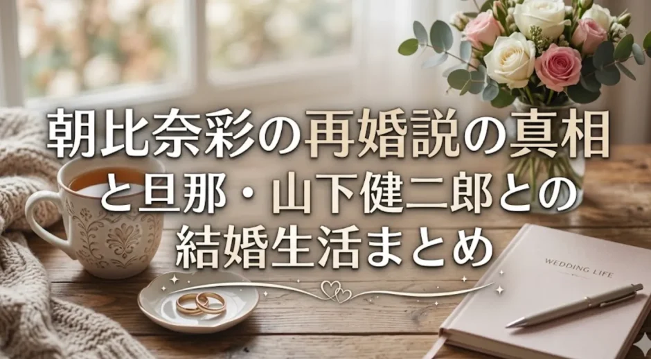 朝比奈彩の再婚説の真相と旦那・山下健二郎との結婚生活まとめ