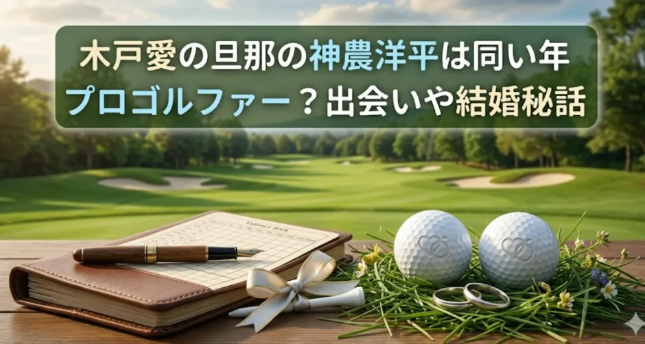 木戸愛の旦那の神農洋平は同い年プロゴルファー？出会いや結婚秘話
