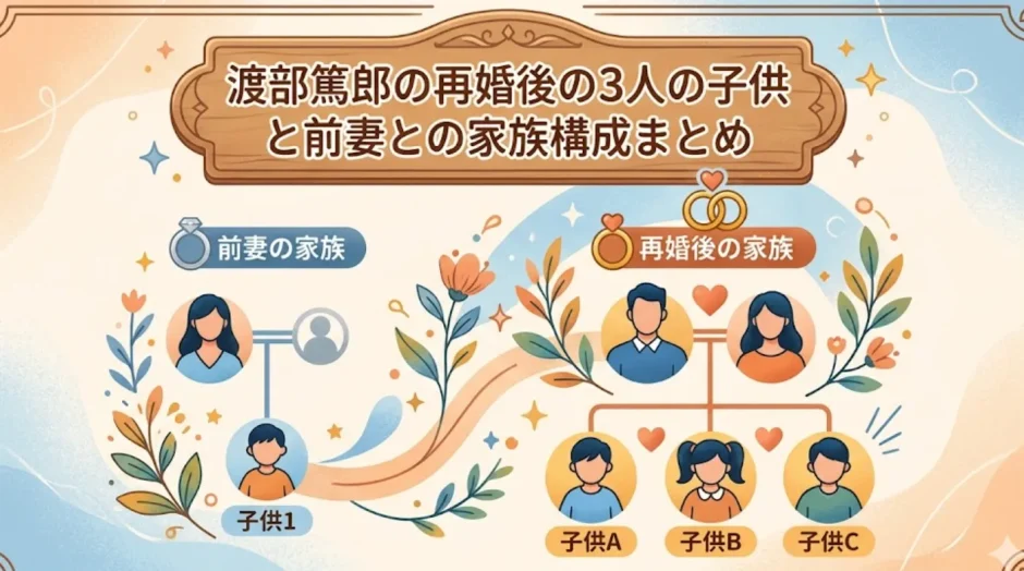 渡部篤郎の再婚後の3人の子供と前妻との家族構成まとめ