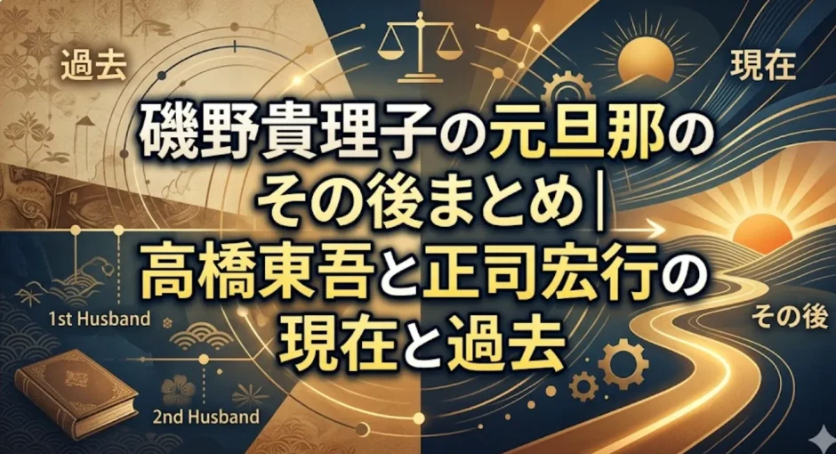 磯野貴理子の元旦那のその後まとめ｜高橋東吾と正司宏行の現在と過去